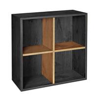 Regalmodul mit 4 F�chern, Esche graphit/Wildeiche