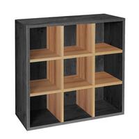 Regalmodul mit 9 F�chern, Esche graphit/Wildeiche