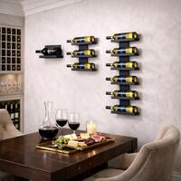 Produktbild f�r 'Wand-Weinregal BLACK PURE aus Metall'
