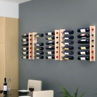 Produktbild f�r 'Wand Weinregal PORTO aus Holz natur'