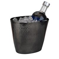 Produktbild f�r 'Wein-/Sektk�hler oval, schwarz, geh�mmert'