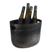 Produktbild f�r 'Wein-/Sektk�hler, schwarz, geh�mmert, mit 2 Eingriffen'