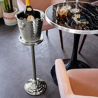 Produktbild f�r 'Wein-/Sektk�hler CAPRI mit St�nder, silberfarben'