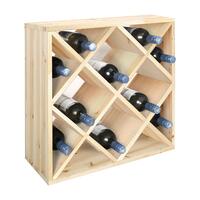 Weinregal 50 cm, Modul RAUTEN, Holz natur