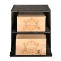 Weinregal 52 cm, Modul mit Ausz�gen f. Weinkisten, tobacco