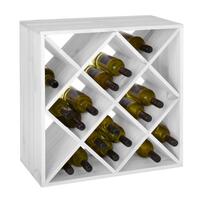 Weinregal 52 cm, Raute, wei� gebeizt