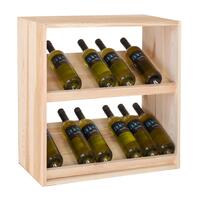 Weinregal 60 cm mit 2 Displays, Kiefernholz natur