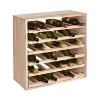 Produktbild f�r 'Weinregal 60 cm mit Ausz�gen f. Einzelflaschen, Kiefernholz natur'
