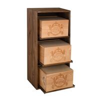 Weinregal BOX, Ausz�ge f�r Weinkisten, Kiefernholz braun gebeizt