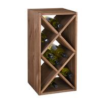 Weinregal Modul RAUTEN, 30cm schmal, Kiefernholz braun gebeizt