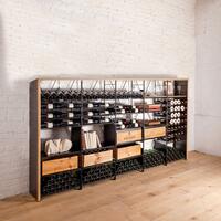 Produktbild f�r 'Weinregal-System LA CAVE aus Metall mit Holzrahmen, H170cm'