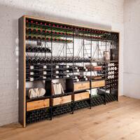 Produktbild f�r 'Weinregal-System LA CAVE aus Metall mit Holzrahmen, H220cm'