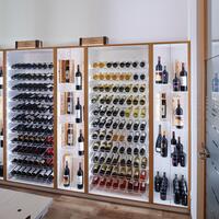 Produktbild f�r 'Weinregal-System Piemont, Tannenholz, Wei� lackiert mit hellbraun furnierter Erlenkante'
