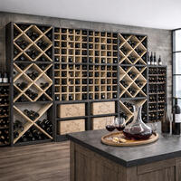 Produktbild f�r 'Weinregal-System VINVARIO 52cm, aus Kiefernholz schwarz-natur gebeizt'