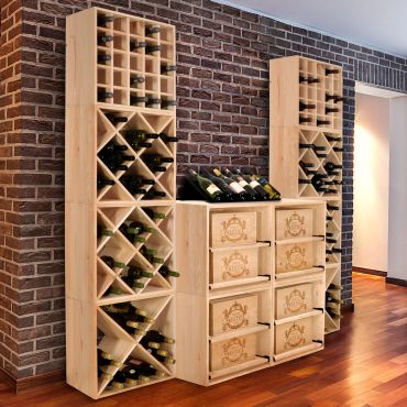 Weinregal-System 52 cm, aus Kiefernholz natur
