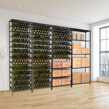 Weinregalsystem BLACK PURE aus Metall, schwarz pulverbeschichtet