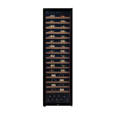 Einzonen-Weinkühlschrank Pevino MS Noble, 161 Fl., Metalltablare mit Holzfront