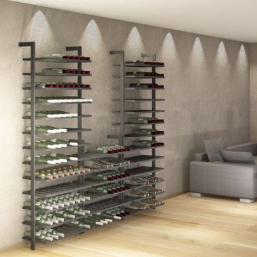 Metall-Weinregal BLACK PURE zur Wandbefestigung