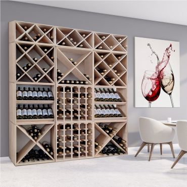 Weinregalsystem VINCASA, 60 cm, Eiche natur