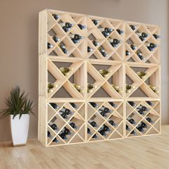 Weinregal-System 50 cm aus Kiefernholz massiv, natur