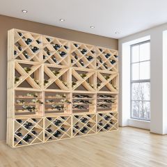 Weinregal-System 50 cm aus Kiefernholz massiv, natur