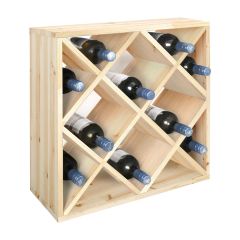 Weinregal 50 cm, Modul RAUTEN, Holz natur