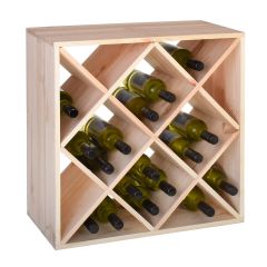 Weinregal 60 cm, Modul RAUTEN, Kiefernholz natur