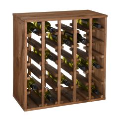 Weinregal 60 cm, Modul QUADRI, Kiefernholz braun gebeizt