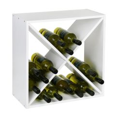 Weinregal 52 cm, Modul X-Cube, Holz weiß lackiert