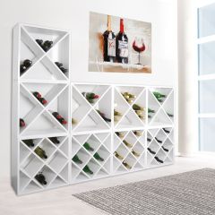 Weinregal-System 52 cm aus Kiefernholz, weiß lackiert