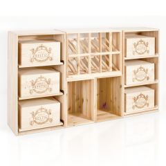 Weinregal BOX - Kombi, Holz natur