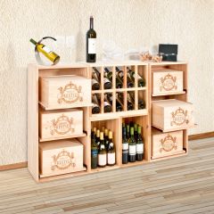 Weinregal BOX aus Kiefern-Holz