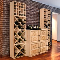 Weinregal-System 52 cm, aus Kiefernholz natur