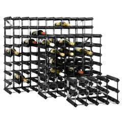 Weinregalsystem TREND, schwarz gebeizt, Tiefe 22,8 cm, fertig montiert
