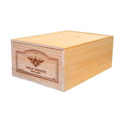 Holzweinkiste mit Namenswunsch für 12 Fl., 6 er Set (64,83 EUR /Stck.)