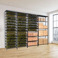 Weinregalsystem BLACK PURE aus Metall, schwarz pulverbeschichtet