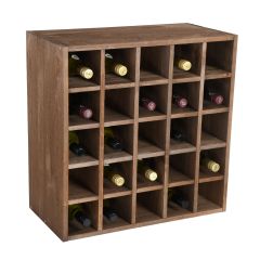 Weinregal 60 cm, Karo, Kiefernholz braun gebeizt