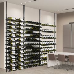 Metall-Weinregal BLACK PURE SELECT zur Deckenbefestigung, höhenverstellbar H 205-300cm