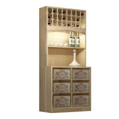 Weinregal PRESTIGE 6, mit Beleuchtung, Eichen-Holz natur