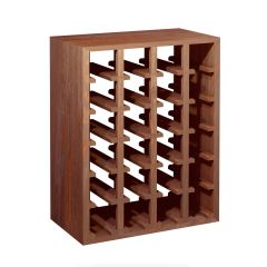 Weinregal 60 cm, Modul QUADRI schmal, Kiefernholz braun gebeizt