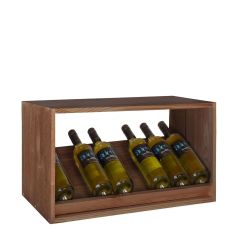 Weinregal 60 cm mit einer Schrägablage, braun gebeizt