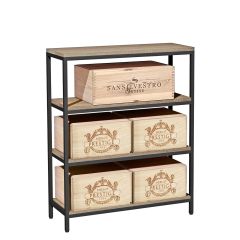 Metall-Holz Lagerregal Black Pure WOOD Modell 4