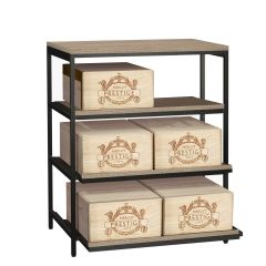 Metall-Weinregal BLACK PURE, Modell 6 mit Auszügen f. Weinkisten, T 60 cm
