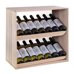 Weinregal 60 cm mit 2 Displays, Eiche natur