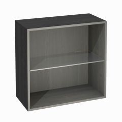 Regalmodul mit Glasplatte, Esche graphit
