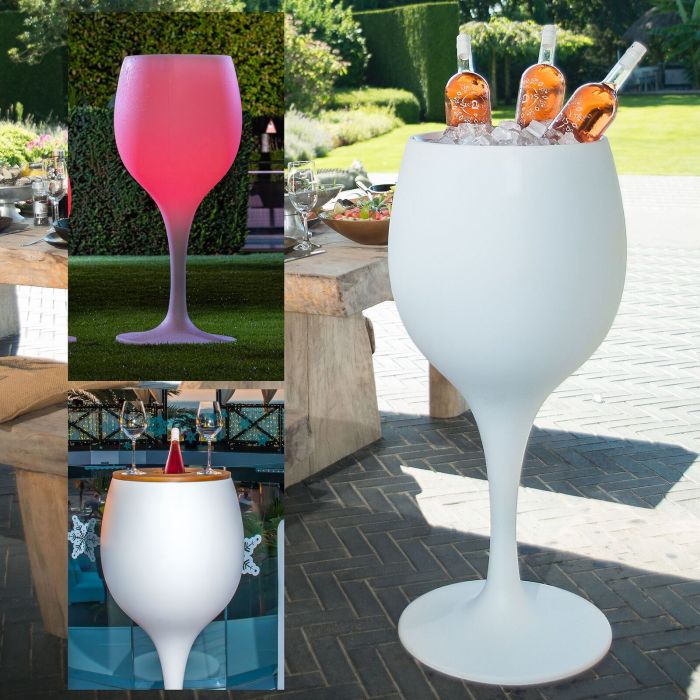 Design-Flaschenkühler, mit und ohne LED-Beleuchtung, Stehtisch-Modell, H 110 cm