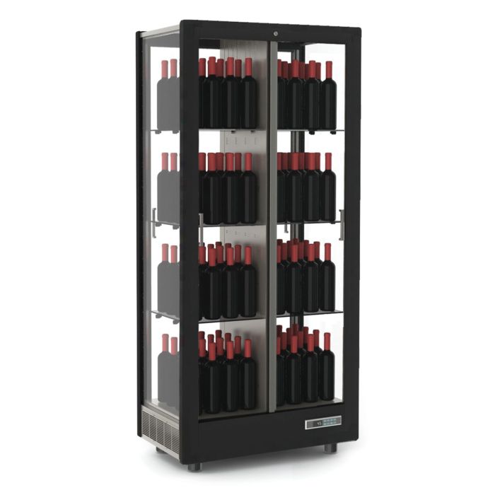Weinkühlschrank TECA VINO, stehende Lagerung, schwarz (Ausführung f. Gewerbe)