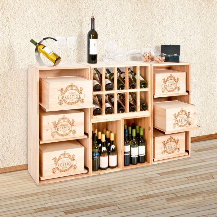 Weinregal BOX aus Kiefern-Holz