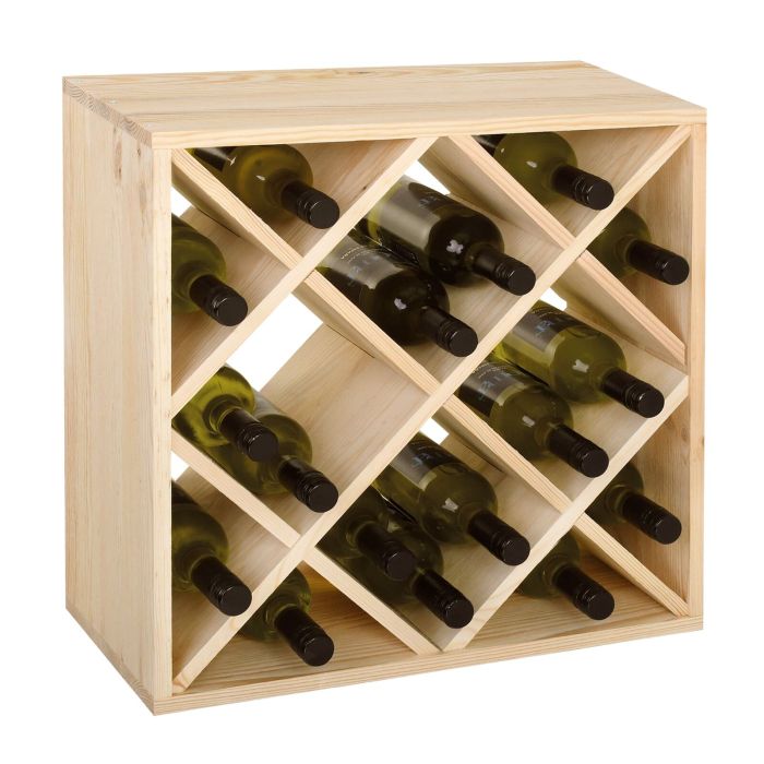 Weinregal 52 cm, Modul RAUTEN, Holz natur