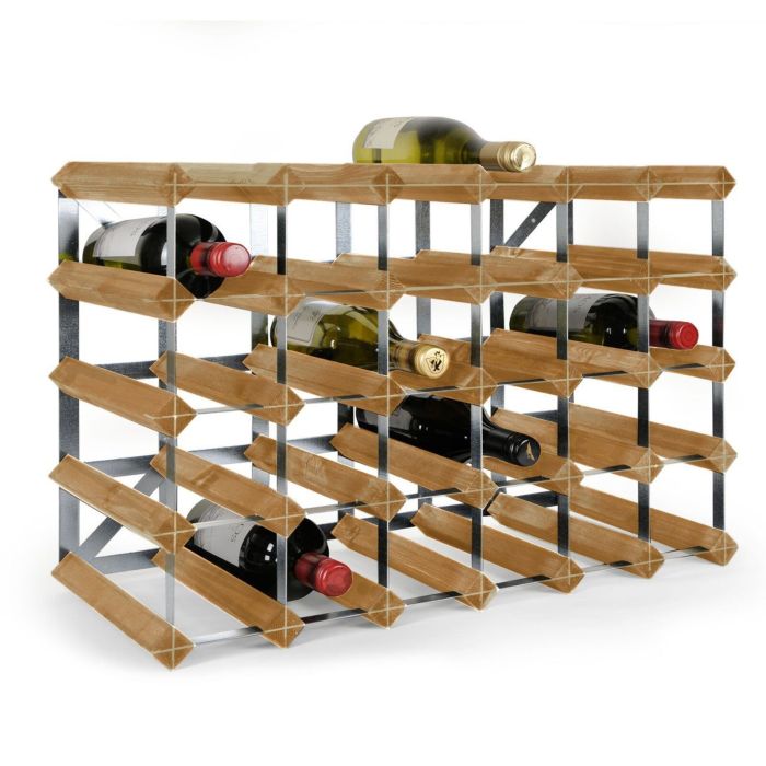 Weinregal TREND für 30 Fl., Hellbraun gebeizt, T 30 cm